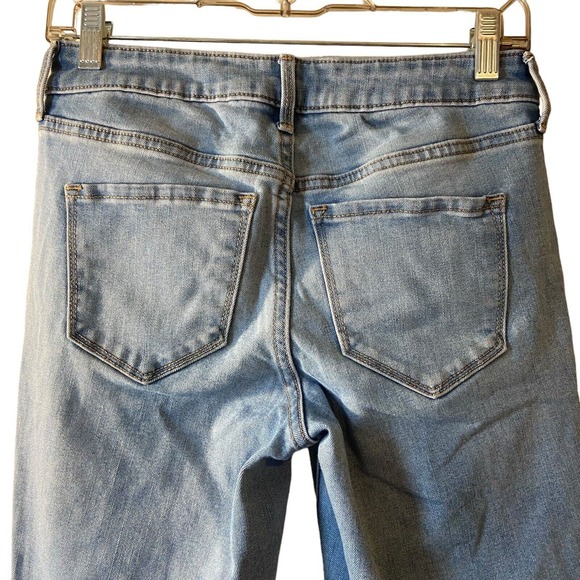 Old Navy Pop Icon Skinny Jeans‎ Women Size 4 Long Blue Light Wash Distressed W28 - Picture 11 of 12